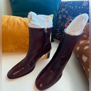 Reformation Deep Burgundy Heeled Boots size 7